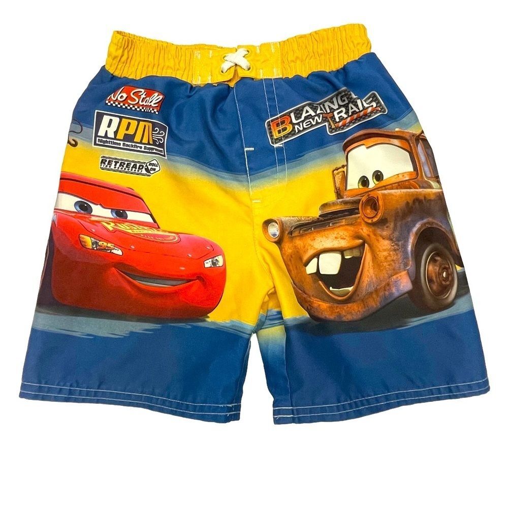 Disney Pixar Cars Swim Suit Blue Yellow Red Baby/Infant Boy Size 18 Months